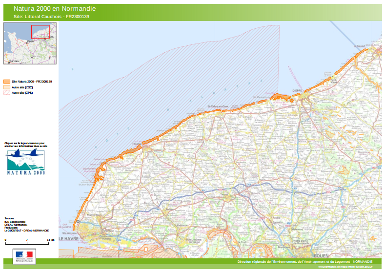 Carte littoral cauchois