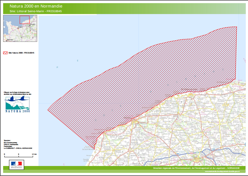 Carte littoral seino marin