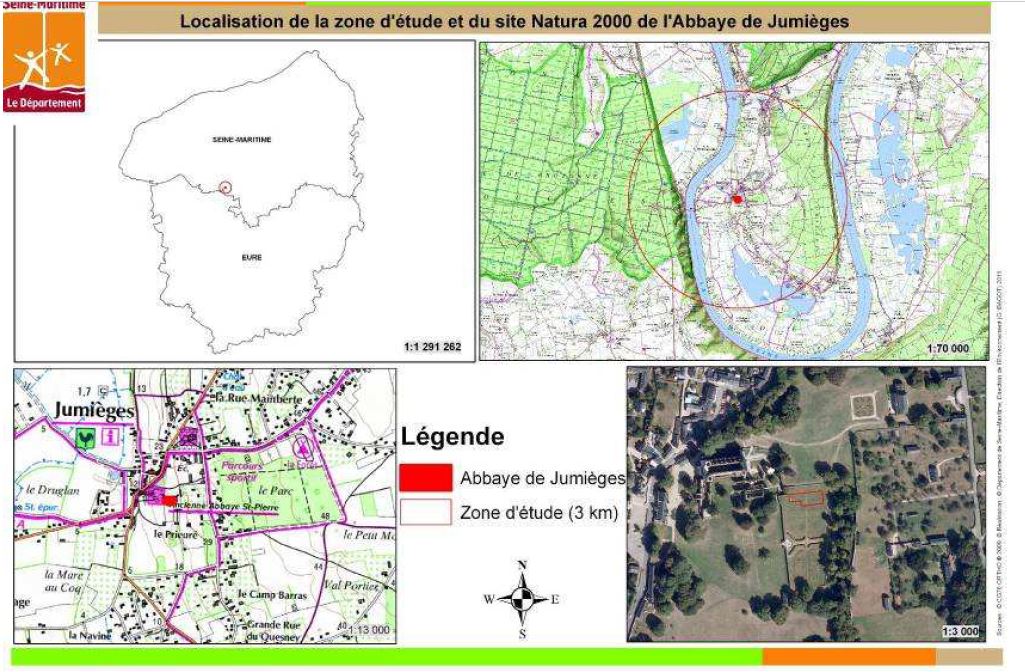 Carte générale du site "Abbaye de Jumièges"